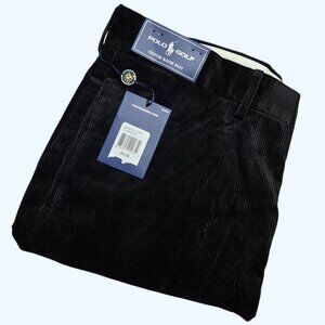 Polo Golf Corduroy Pants Black Custom Wayne Fit Mens 34x30 Ralph Lauren NEW